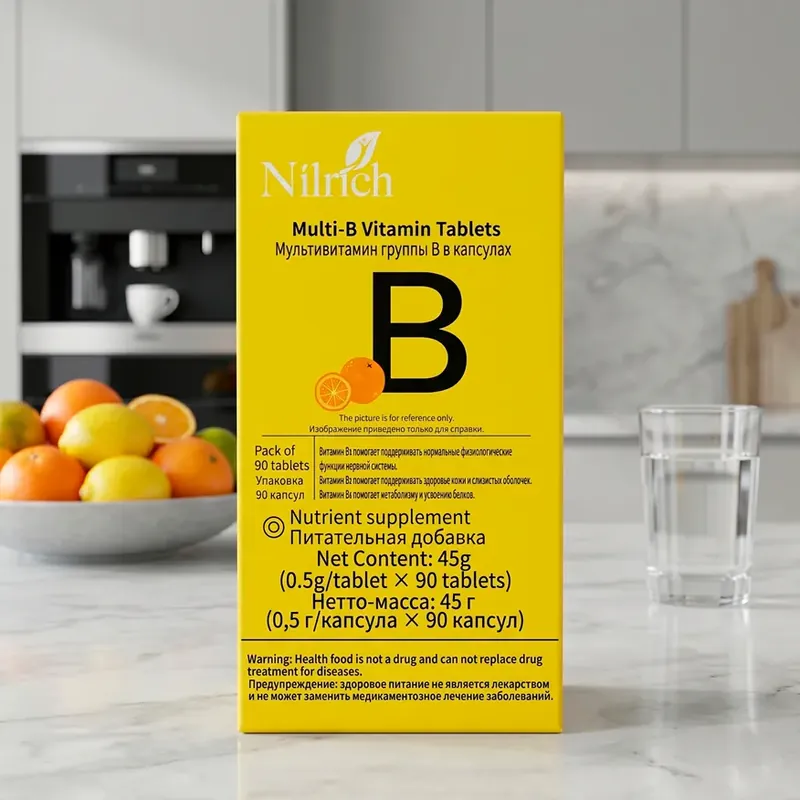 ბრენდის ჯგუფის B ვიტამინების კომპლექსი (Multi-B Vitamin) Nilrich, 90 ცალი